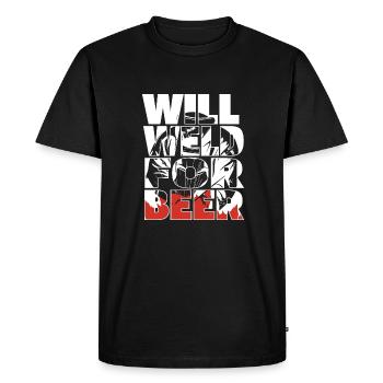 La soudeuse Schlosser Bier soudera pour la bière - T-shirt Premium bio Homme - noir - Devant - Nico (187cm)