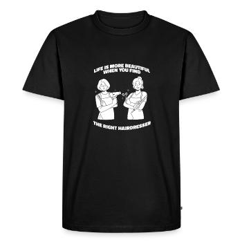 Coiffeur Coiffeur Coiffeur - T-shirt Premium bio Homme - noir - Devant - Nico (187cm)