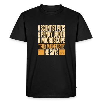 Biologiste biologiste Lustig - T-shirt Premium bio Homme - noir - Devant - Nico (187cm)