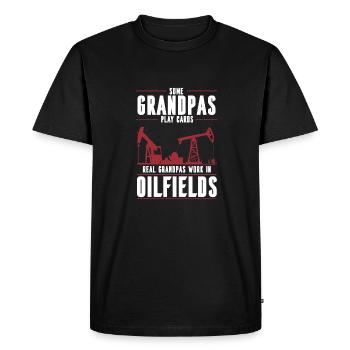 Oil Field Oil Field Oil Rig Grandpa - Men's Premium Organic T-Shirt - black - Front - Nico (187cm)