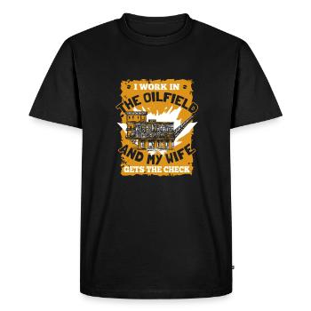 Oil Field Oil Rig Wife - Men's Premium Organic T-Shirt - black - Front - Nico (187cm)