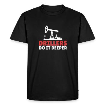 Les foreurs de plates-formes pétrolières des champs pétrolifères le font plus profondément - T-shirt Premium bio Homme - noir - Devant - Nico (187cm)
