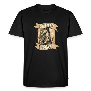 Plate-forme pétrolière de champs pétrolifères - T-shirt Premium bio Homme - noir - Devant - Nico (187cm)