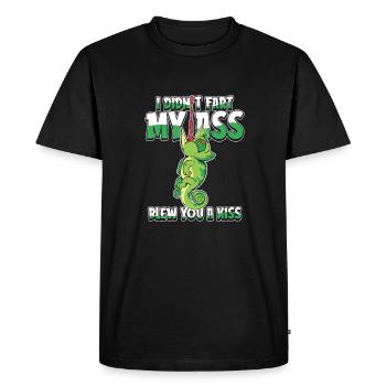 Caméléon Chamäleon - T-shirt Premium bio Homme - noir - Devant - Nico (187cm)