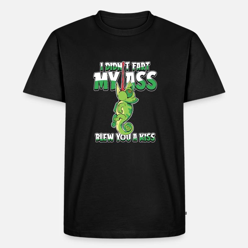 Chameleon Chamäleon - Männer Premium Bio T-Shirt - Schwarz