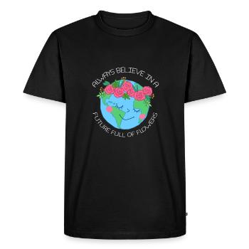 Tulipes Terre Tulipes - T-shirt Premium bio Homme - noir - Devant - Nico (187cm)