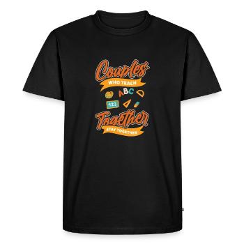 Professeur Pédagogue Couple - T-shirt Premium bio Homme - noir - Devant - Nico (187cm)