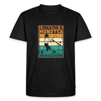 Softball Dad - Men's Premium Organic T-Shirt - black - Front - Nico (187cm)