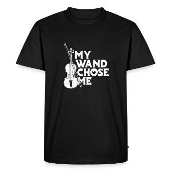Violin Violin My Wand Chose Me - Men's Premium Organic T-Shirt - black - Front - Nico (187cm)