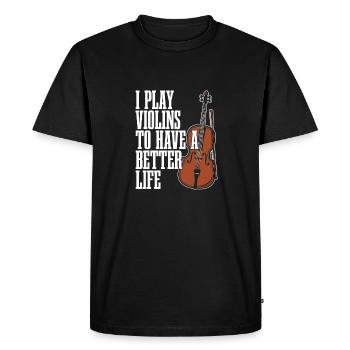 Violon Violon - T-shirt Premium bio Homme - noir - Devant - Nico (187cm)