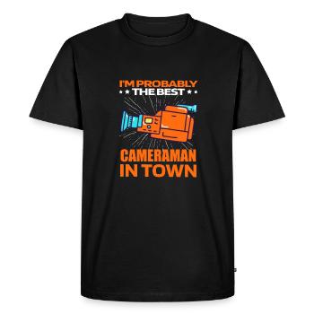 Meilleur caméraman - T-shirt Premium bio Homme - noir - Devant - Nico (187cm)