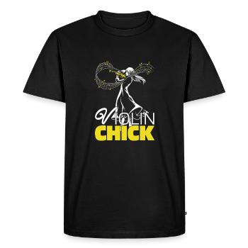 Violin Violin Chick - Men's Premium Organic T-Shirt - black - Front - Nico (187cm)