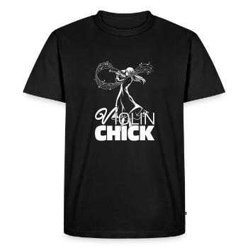 Violin Violin Chick - Men's Premium Organic T-Shirt - black - Front - Nico (187cm)