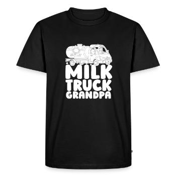 Cow Milk Grandpa Milk Truck - Men's Premium Organic T-Shirt - black - Front - Nico (187cm)