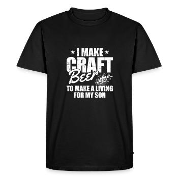Bière artisanale Bière artisanale Fils - T-shirt Premium bio Homme - noir - Devant - Nico (187cm)
