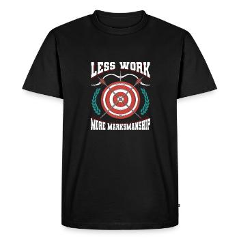 Tir à l’arc Tir à l’arc Archer Target - T-shirt Premium bio Homme - noir - Devant - Nico (187cm)