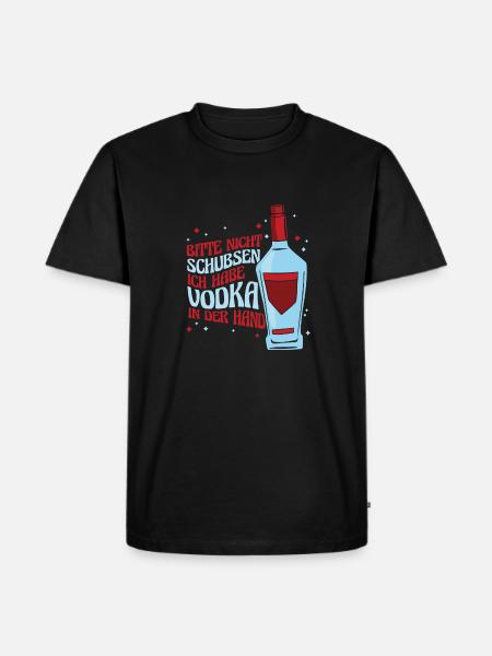 Vodka Wodka Witzig Wodka - Männer Premium Bio T-Shirt - Schwarz