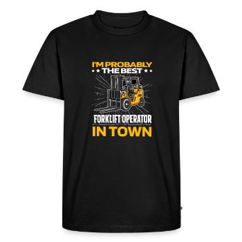 Forklift Forklift Driver - Men's Premium Organic T-Shirt - black - Front - Nico (187cm)