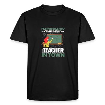 Enseignant Pédagogue Meilleur - T-shirt Premium bio Homme - noir - Devant - Nico (187cm)