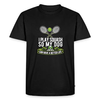Squash Dog - Men's Premium Organic T-Shirt - black - Front - Nico (187cm)