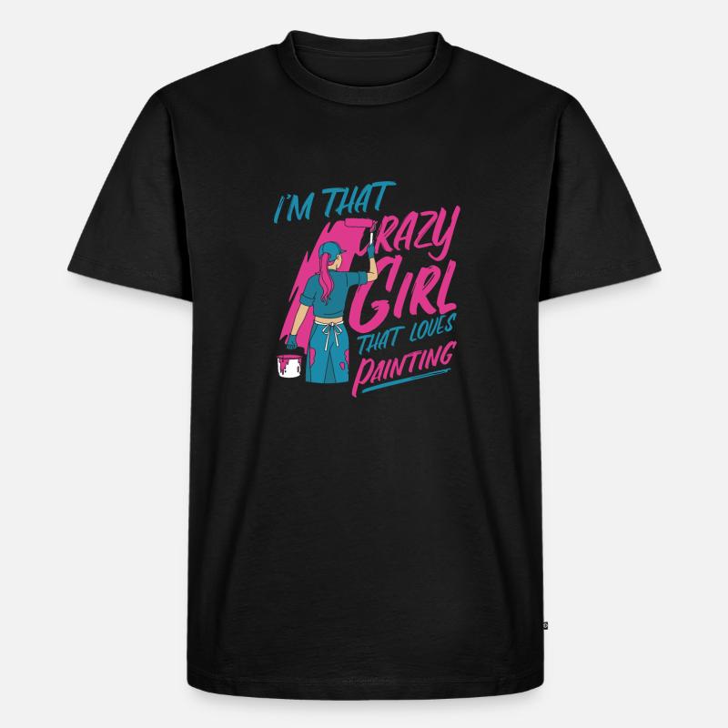 Målare Lacker Galen - Ekologisk premium-T-shirt herr - svart