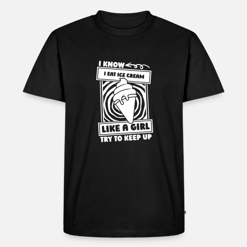 Eiscreme Mädchen - Männer Premium Bio T-Shirt - Schwarz