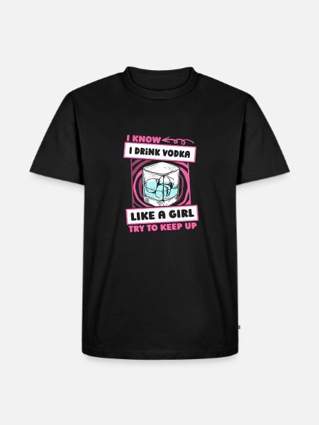 Vodka Wodka Mädchen - Männer Premium Bio T-Shirt - Schwarz