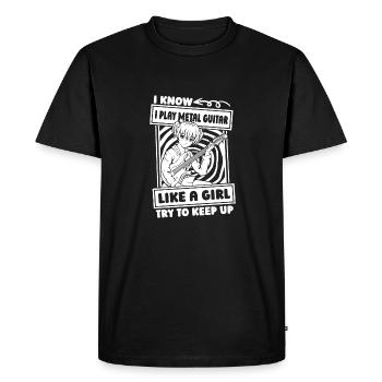 Metal Guitare Rock Guitariste Fille - T-shirt Premium bio Homme - noir - Devant - Nico (187cm)