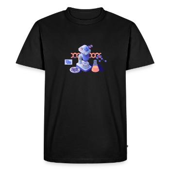 Biology Biologist Microscope - Men's Premium Organic T-Shirt - black - Front - Nico (187cm)