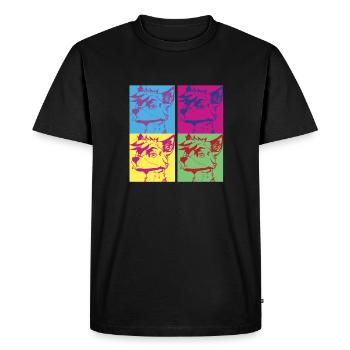 Furry Fandom Fursuits Pop Art - Men's Premium Organic T-Shirt - black - Front - Nico (187cm)