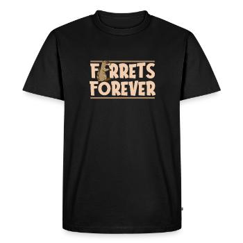 Ferret polecat cute - Men's Premium Organic T-Shirt - black - Front - Nico (187cm)