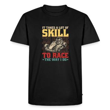 Faire du karting, karting, karting - T-shirt Premium bio Homme - noir - Devant - Nico (187cm)