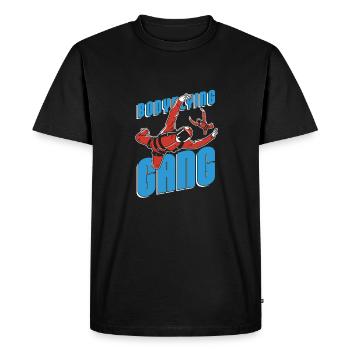 Indoor Skydiving Gang Indoor Fallschirmspringen - Men's Premium Organic T-Shirt - black - Front - Nico (187cm)