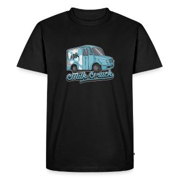 Lait de vache Panier de lait frais - T-shirt Premium bio Homme - noir - Devant - Nico (187cm)