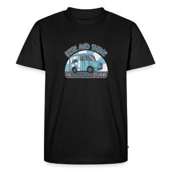 Lait de vache Panier de lait frais - T-shirt Premium bio Homme - noir - Devant - Nico (187cm)