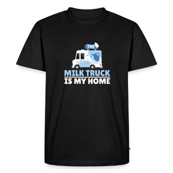 Lait de vache Wagon de lait domestique - T-shirt Premium bio Homme - noir - Devant - Nico (187cm)