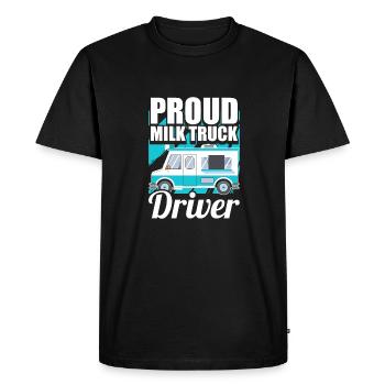 Camion de lait de vache - T-shirt Premium bio Homme - noir - Devant - Nico (187cm)