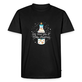 Lait de vache Panier de lait de Noël - T-shirt Premium bio Homme - noir - Devant - Nico (187cm)