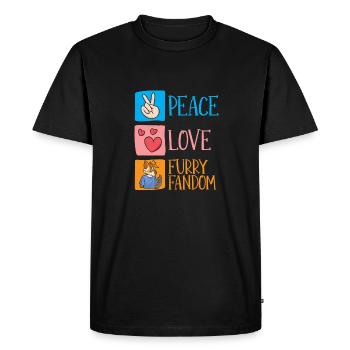 Furry Fandom Fursuits Heart - Men's Premium Organic T-Shirt - black - Front - Nico (187cm)