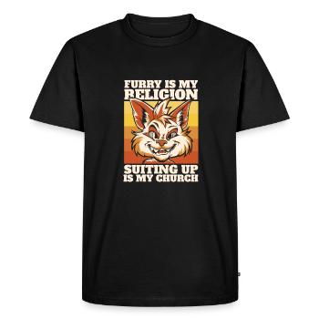 Furry Fandom Fursuits - Men's Premium Organic T-Shirt - black - Front - Nico (187cm)