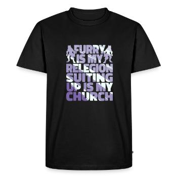 Furry Fandom Fursuits - Men's Premium Organic T-Shirt - black - Front - Nico (187cm)