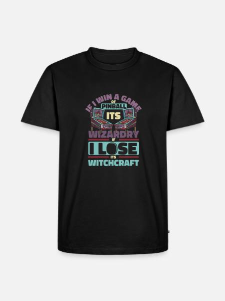 Pinball Lustig Flipper Zauberer - Männer Premium Bio T-Shirt - Schwarz