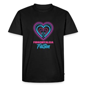 Fibromyalgie Rhumatisme Coeur - T-shirt Premium bio Homme - noir - Devant - Nico (187cm)