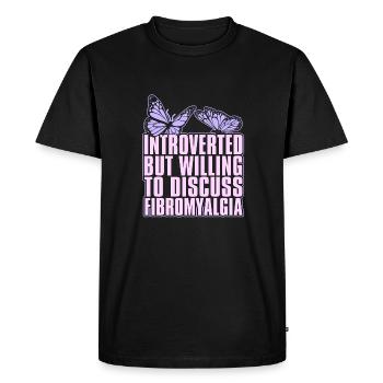 Fibromyalgie rhumatisme papillon - T-shirt Premium bio Homme - noir - Devant - Nico (187cm)