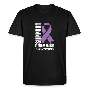 Fibromyalgia Rheumatism Support - Men's Premium Organic T-Shirt - black - Front - Nico (187cm)
