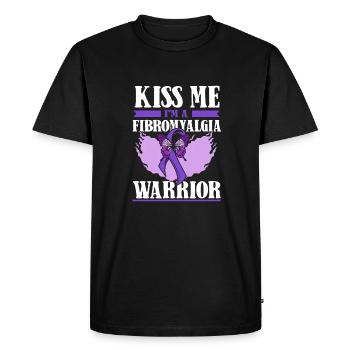 Fibromyalgie rhumatisme papillon - T-shirt Premium bio Homme - noir - Devant - Nico (187cm)