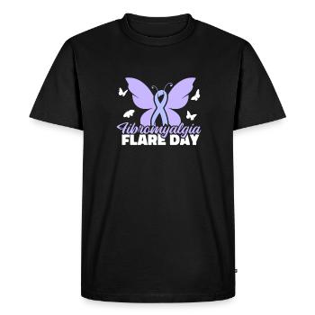 Fibromyalgie rhumatisme papillon - T-shirt Premium bio Homme - noir - Devant - Nico (187cm)
