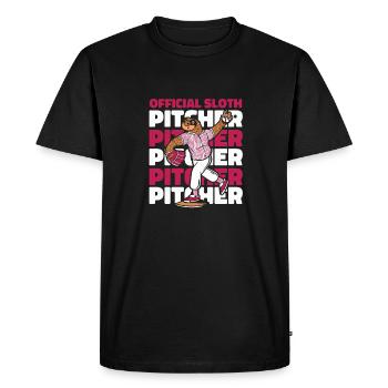 Sloth Jug Sloth Baseball - Men's Premium Organic T-Shirt - black - Front - Nico (187cm)