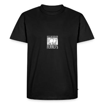 Putois furet mignon - T-shirt Premium bio Homme - noir - Devant - Nico (187cm)
