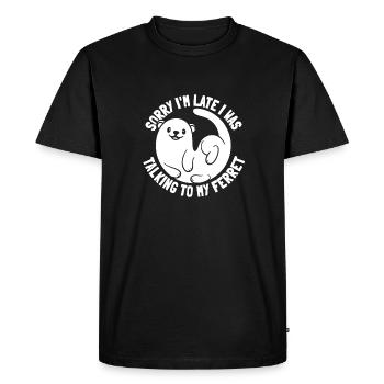 Putois furet mignon - T-shirt Premium bio Homme - noir - Devant - Nico (187cm)